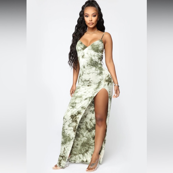 Fashion Nova, never worn, tie dye maxi Dress, size small - Picture 1 of 7